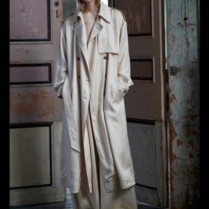 NWT Amur Althea Double-breasted Drape Trench Coat